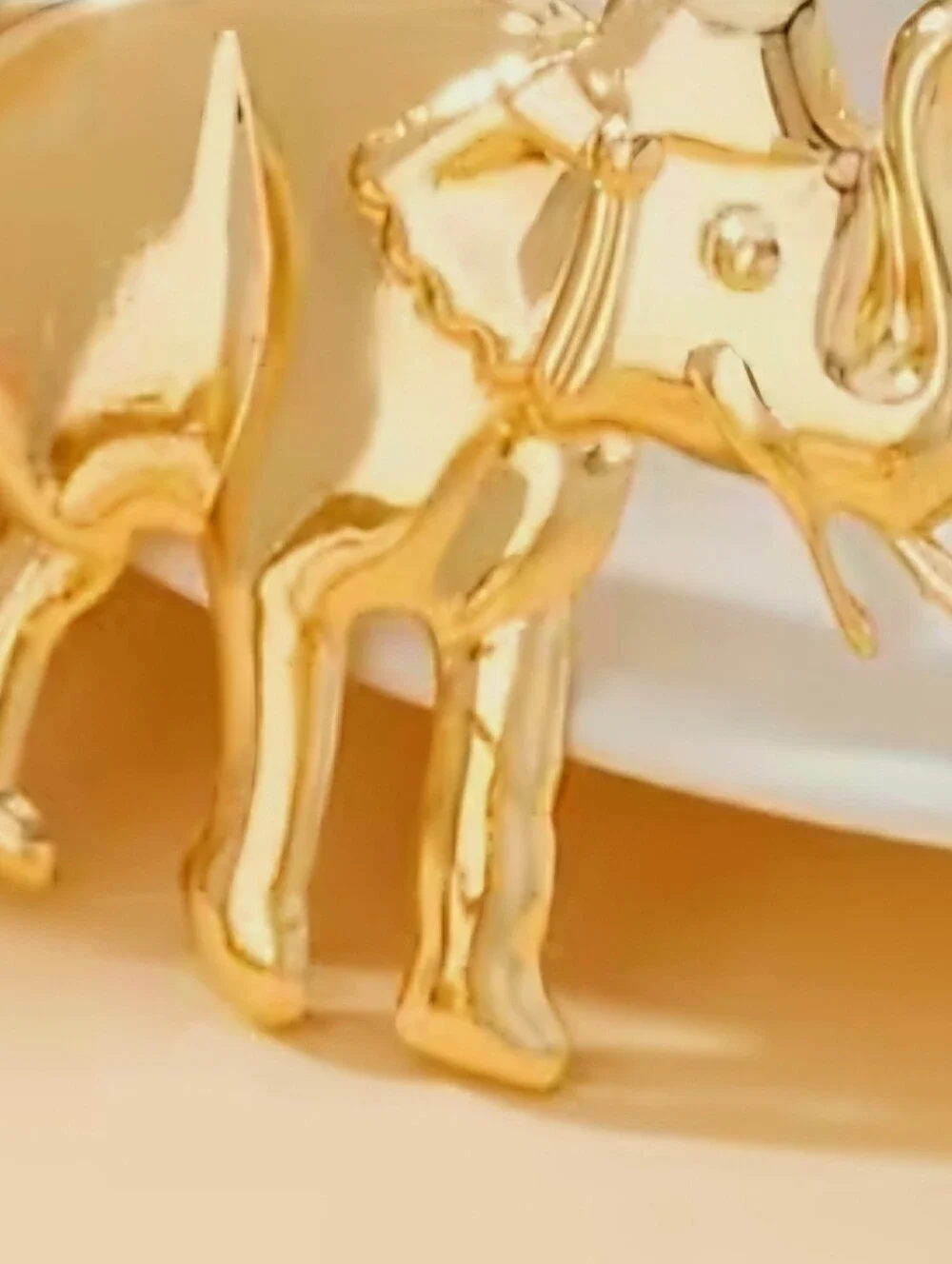 JEWELRY SET Vermeil Gold   Elephant Bangle &Ring  1 Size